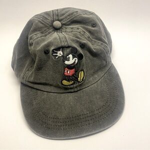 Mickey Mouse Men's Baseball Cap, Gray Disney Adjustable Hat 100% Cotton